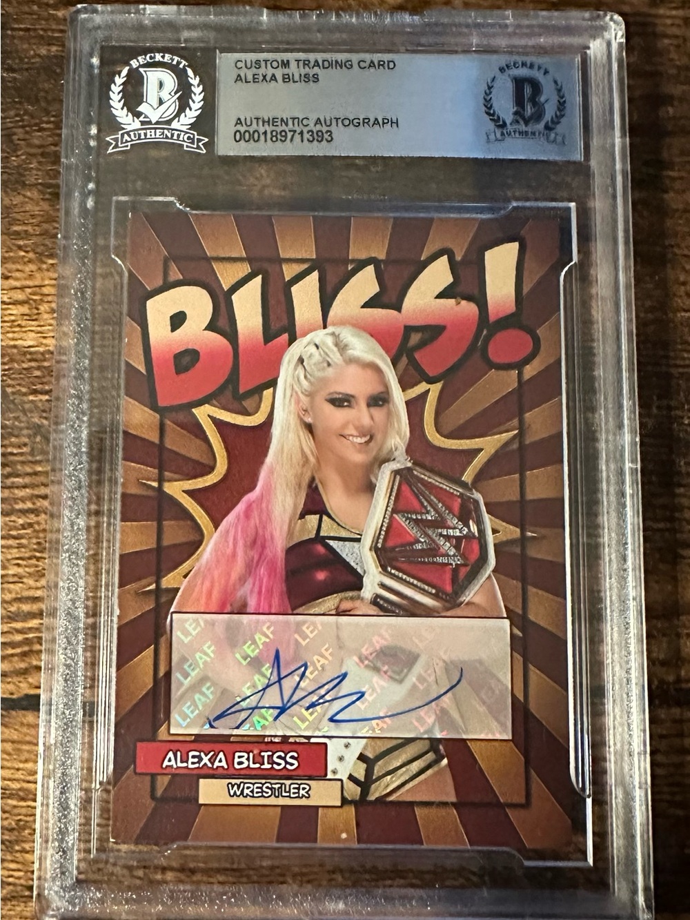 Alexa Bliss WWE Autographed Trading Card - BECKETT certified encased